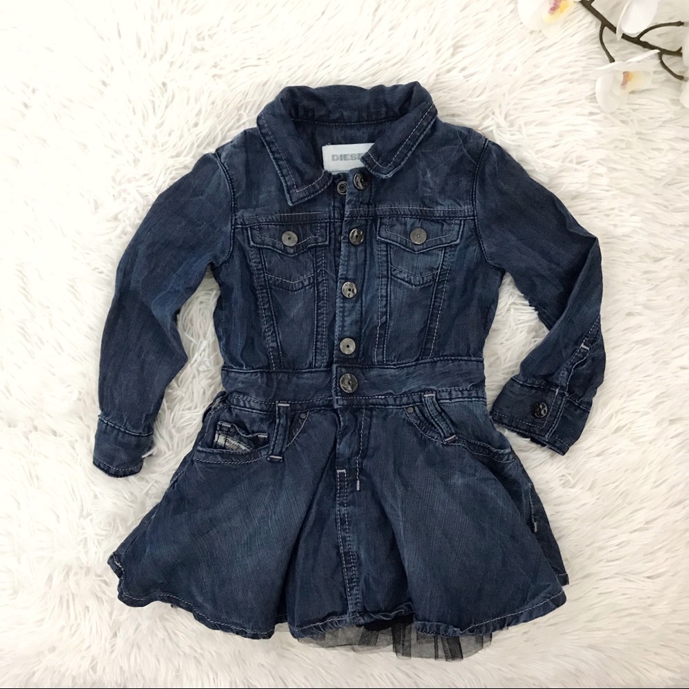 🧚‍♂️ Diesel Toddler Girl Tulle Flare Denim Dress